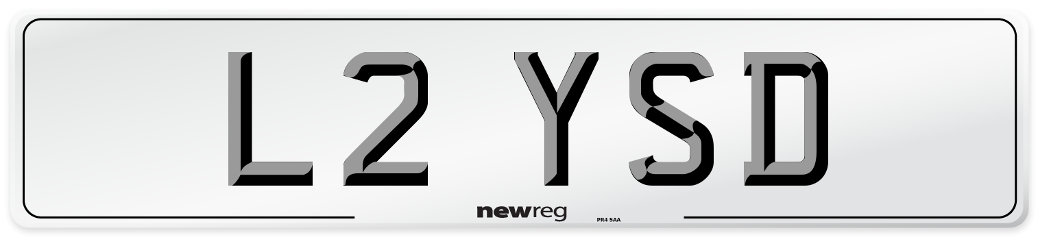 L2 YSD Number Plate from New Reg